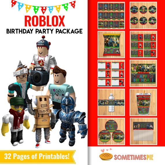 Roblox Birthday Party Package Roblox Birthday Printables Roblox Birthday Party Favors Roblox Party Printables Roblox Sign 100694 - roblox chalkboard thank you tags printable roblox party