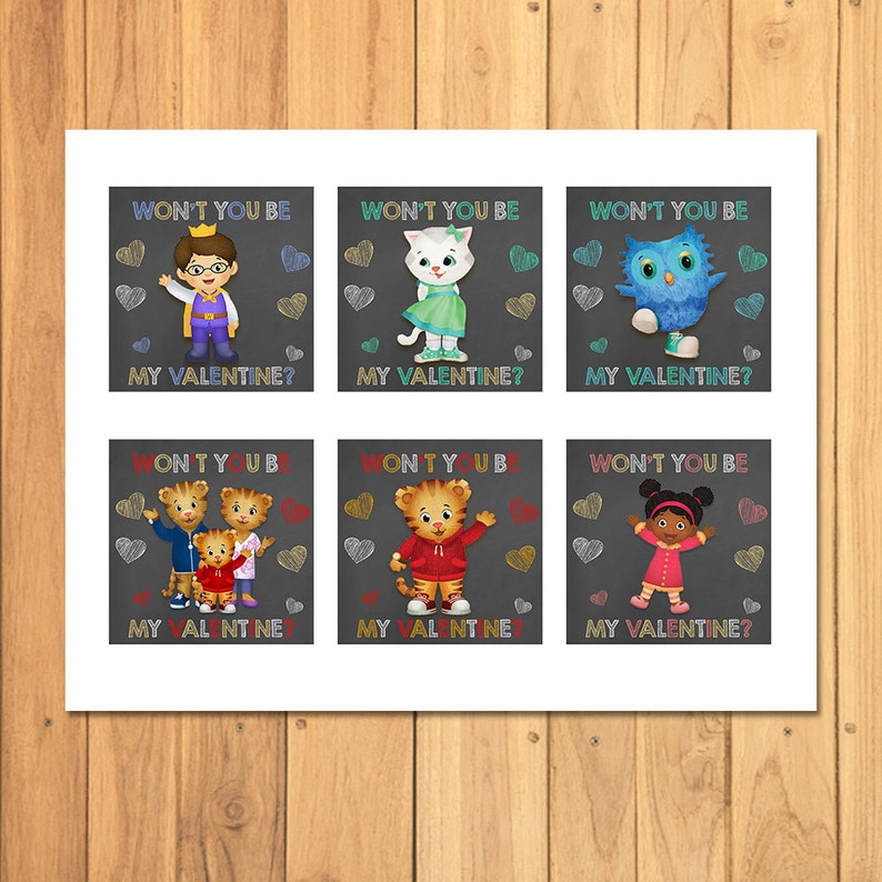 Daniel Tiger Valentine's Day Cards Chalkboard Value Pack Etsy