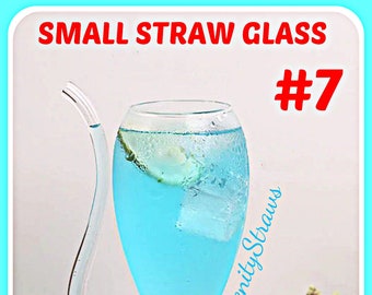 Small 5 1/2" Straw Sipping Glasses for Wine, Cocktails, etc.  Great Gift!