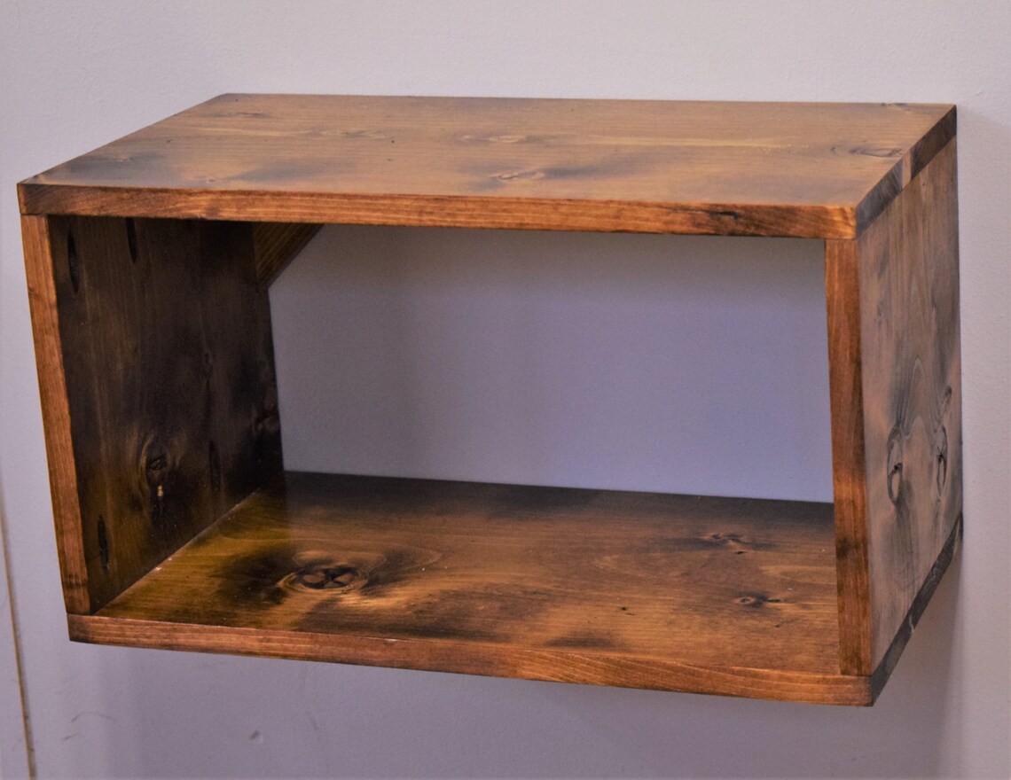 Floating Nightstand Wooden Floating Nightstand Rustic Etsy