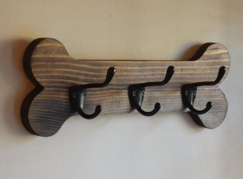 Dog Leash Hanger Dog Bone Leash Rack Wooden Leash Hanger Etsy
