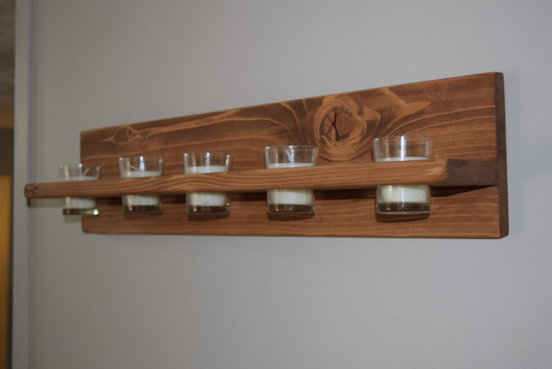 Wooden Candle Shelf Votive Candle Holder Wall Sconce Shelf Etsy