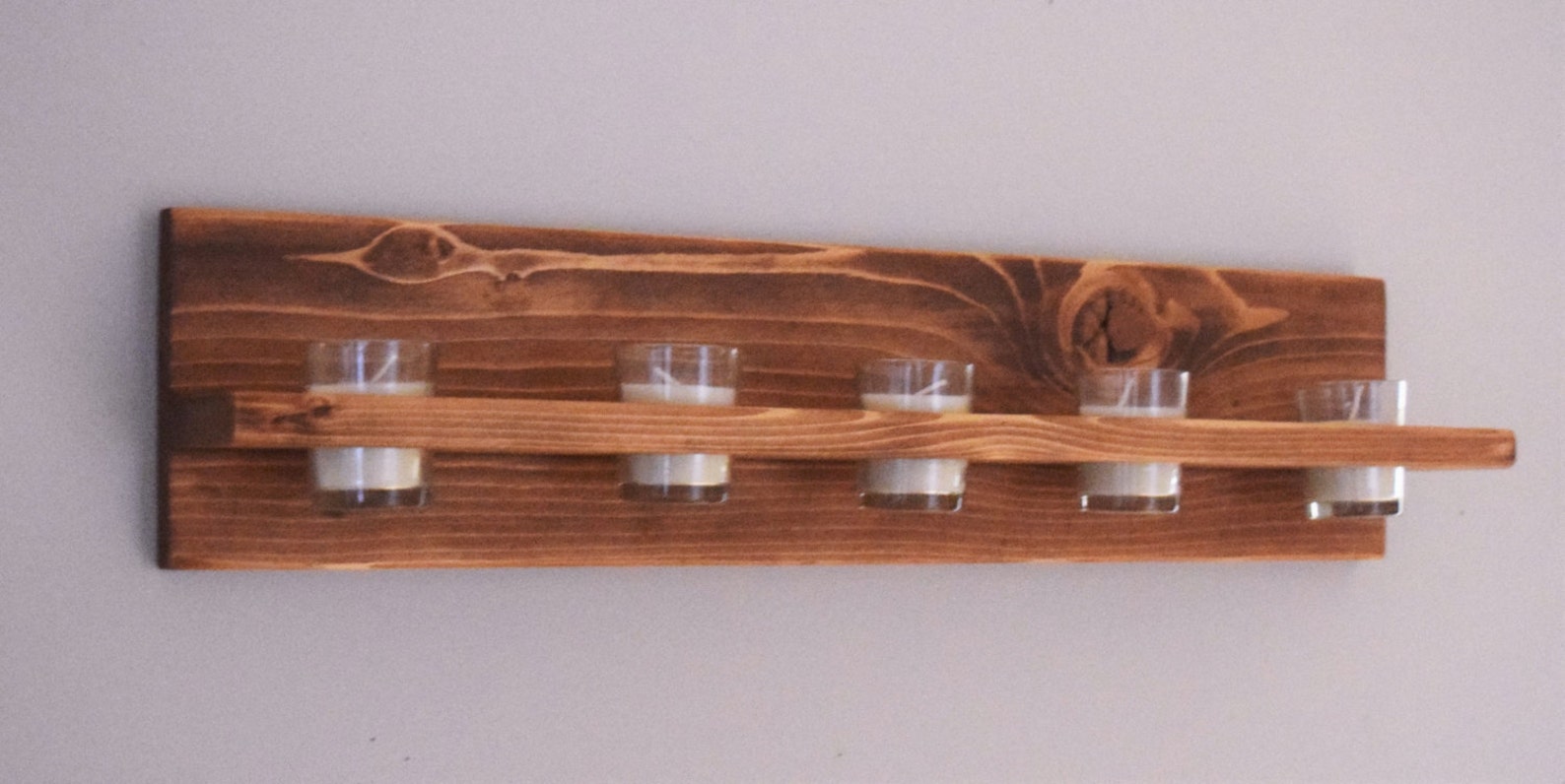 Wooden Candle Shelf Votive Candle Holder Wall Sconce Shelf Etsy