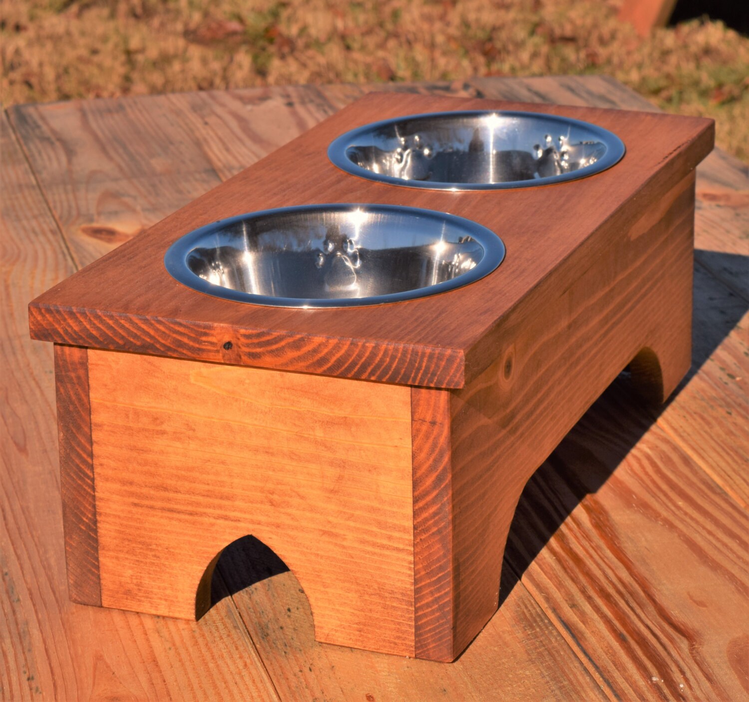 Elevated Dog Bowl Stand Raised Dog Feeder Medium Dog Bowl Etsy