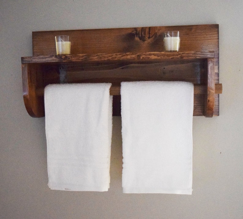 Bathroom Shelf With Towel Rack Towel Rack Wooden Towel Rack Etsy