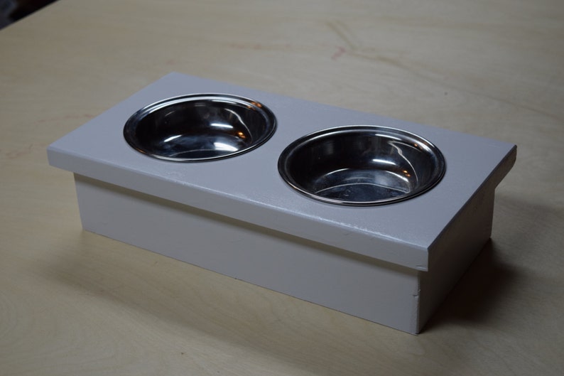 Elevated Cat Bowl Feeding Station With Bowls Cat Bowl Holder Etsy