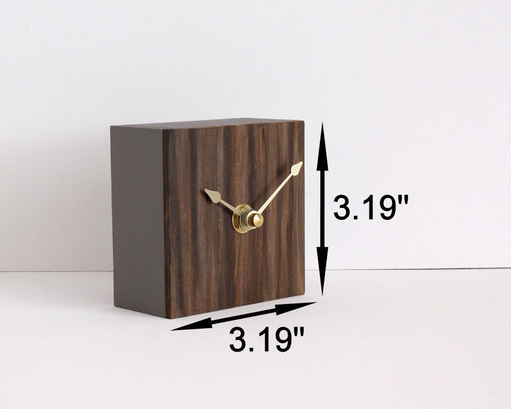 Small Wood Table Clock Handcrafted Modern Rustic Desk Clock Etsy