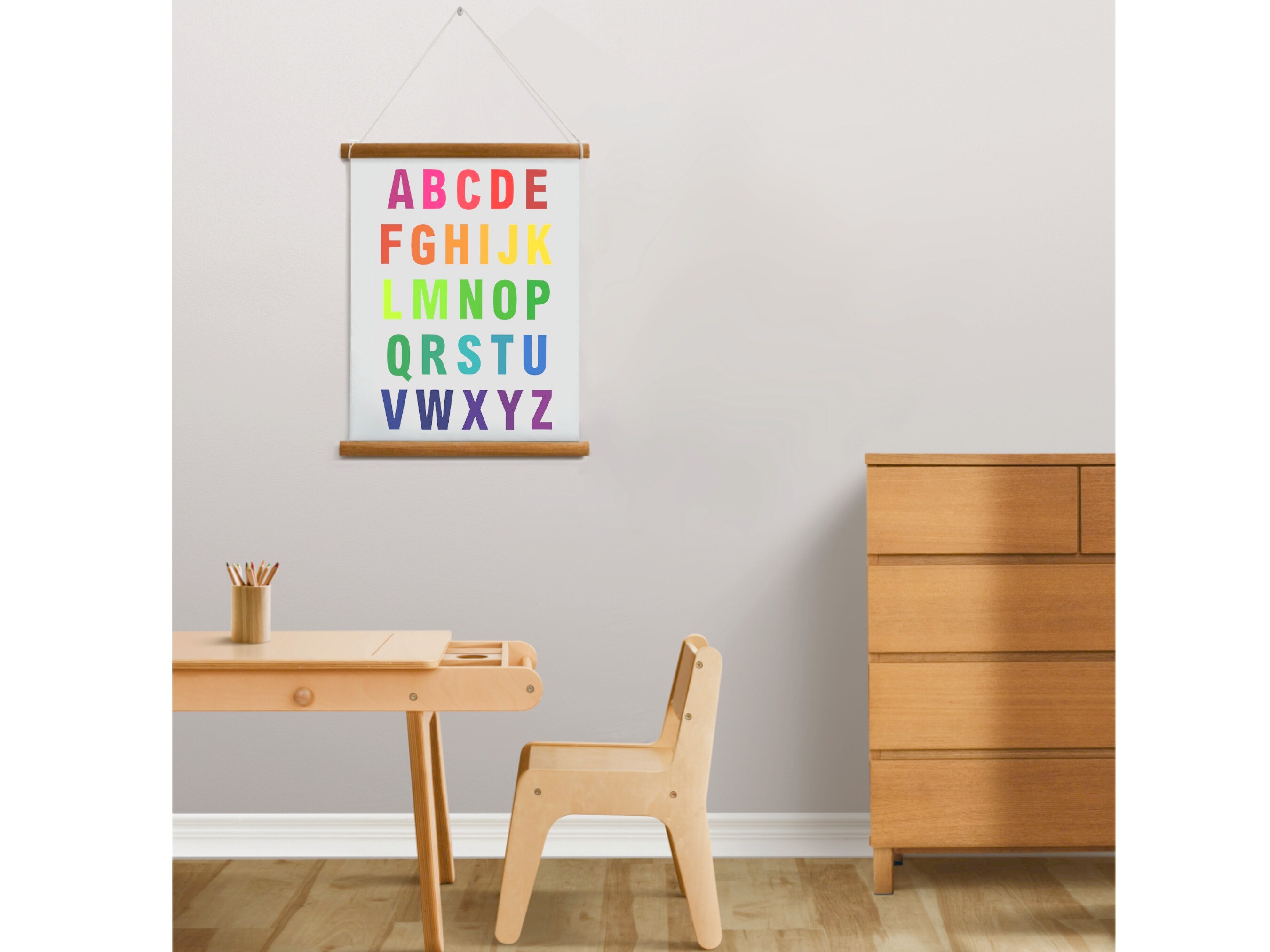 Printable Rainbow Alphabet Wall Art, Rainbow ABC Printable Poster, Kids ...