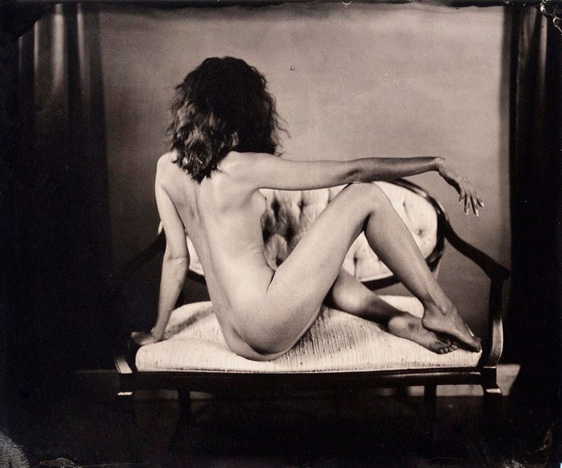 Nude Photographic Art Print from a Wet Plate Collodion Tintype. 