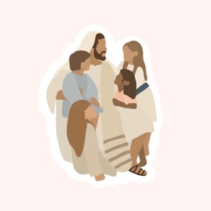 Christ with Children Sticker - Weatherproof Vinyl Decal