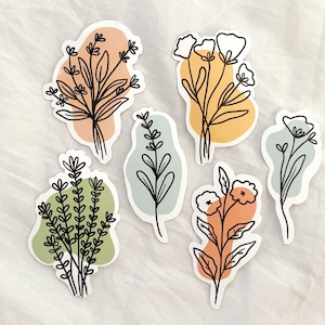 minimalist flower sticker pack