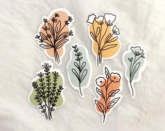 minimalist flower sticker pack