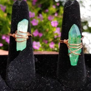 Green Aqua Aura Quartz Ring