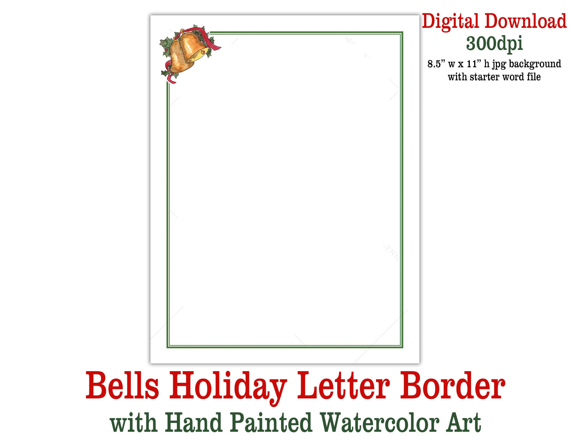 Free Printable Christmas Border Templates [Word, PSD], image size:2000x1545