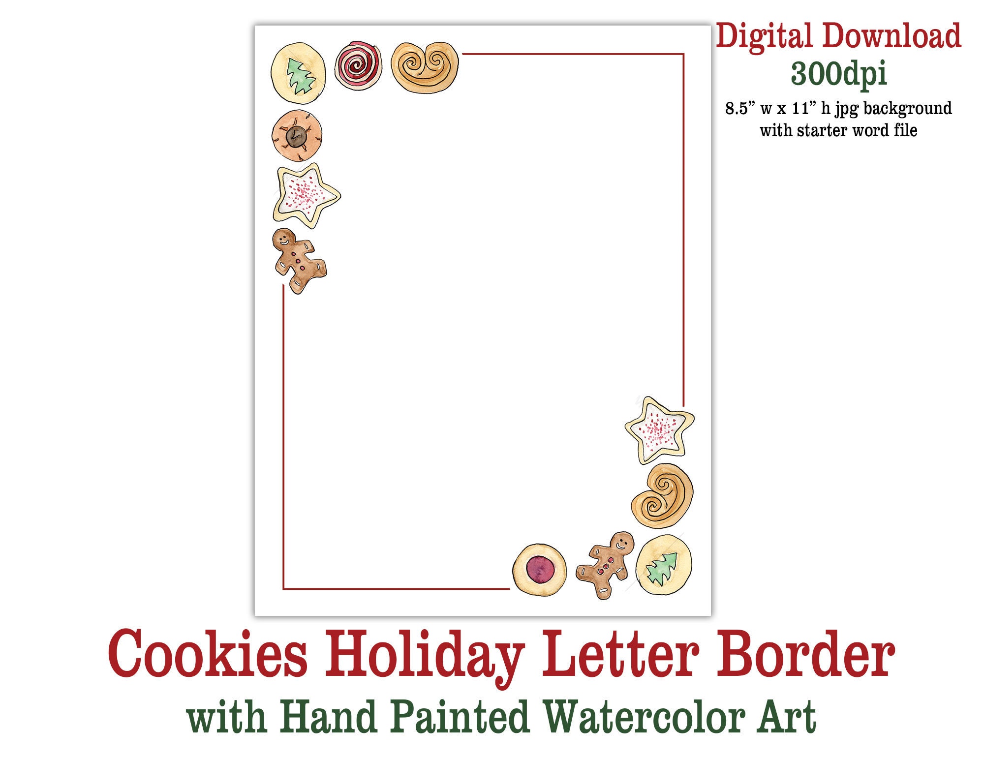 holiday cookie border clip art