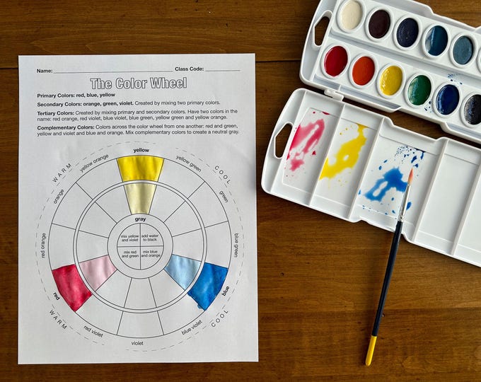 Color Theory Art Worksheet - Etsy Canada
