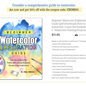 Beginner Watercolor Polar Bear Northern Lights Painting Tutorial How to Paint in Watercolor Kids Watercolor Printable Painting Art Lesson image 4