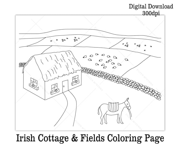 Printable St Patrick S Day Coloring Page Kids Class Etsy