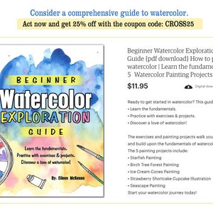 Watercolor Seascape Lesson Printable Tutorial  How to Paint image 2