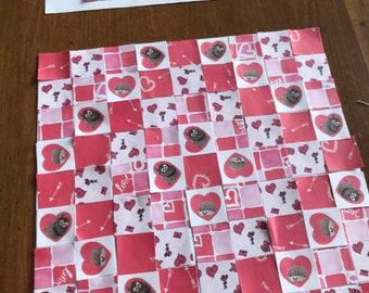 Valentine's Day Printable Craft Valentine Paper Quilt Making Kit | Valentine's Day Paper Project Kids Activity | Fun Classroom Project