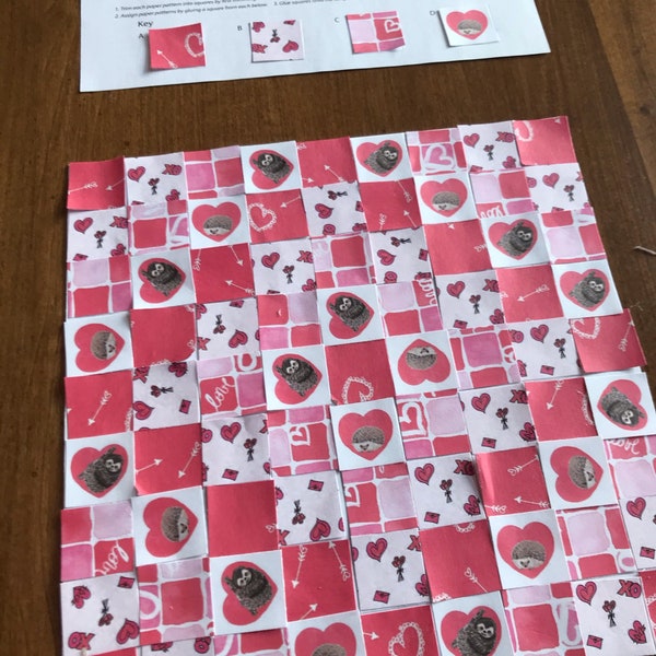 Valentine's Day Printable Craft Valentine Paper Quilt Making Kit | Valentine's Day Paper Project Kids Activity | Fun Classroom Project