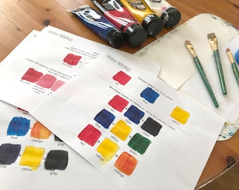 Color Mixing Worksheet Set | Art Class Activity (Digital Download)