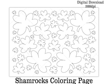 Shamrocks Coloring Page: St. Patrick's Day Kids Activity (Digital Download)