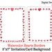 Printable Valentine's Day Watercolor Hearts 5 X 7 Card Border Digital ...