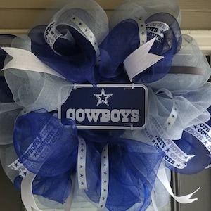 Dallas Cowboys Blue and Gray Deco Mesh Wreath