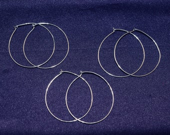 Large hoop earrings in Sterling  Silver