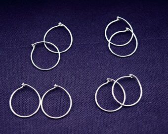 Small hoop earrings in Sterling  Silver