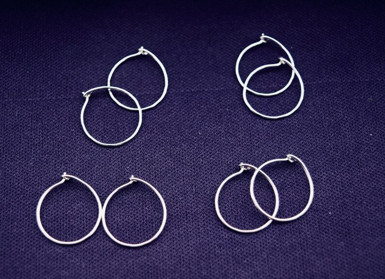 Small hoop earrings in Sterling Silver image 1