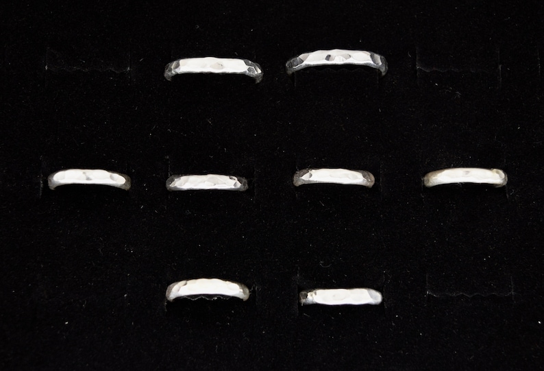 3mm hammered bands image 1