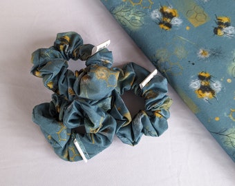 Blue & White Floral Scrunchie