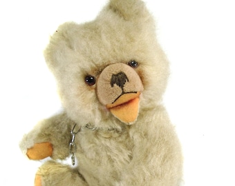 Vintage Hermann Original Teddy Bear , German Hermann Hirschaid, Germany, Dralon plush, 1950s Teddy Bear 11.8&quot;