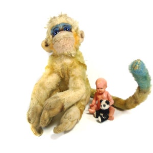 Vintage Steiff Mungo Affe, Steiff Tier, Steiff Spielzeug, Deutschland 1950 - 1970, Steiff Mungo, Sammler Steiff Spielzeug, 25 cm