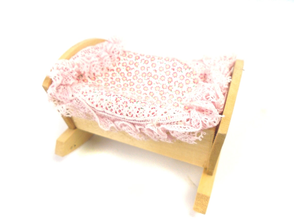Vintage Baby Crib Handmade Wooden Baby Crib Rocker Dollhouse Etsy