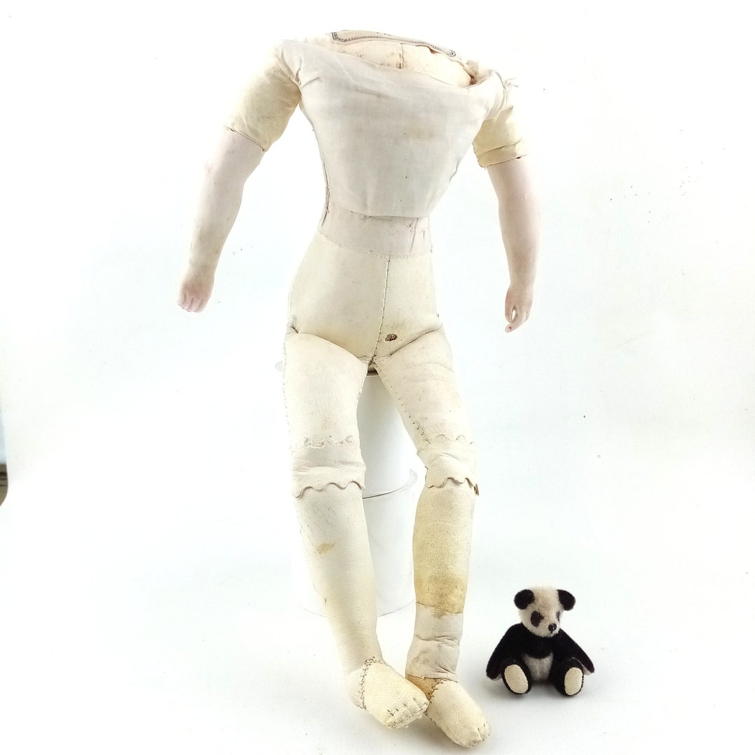 Doll Body, Rare Antique Leather Doll Body ,germany Circa 1880s, French