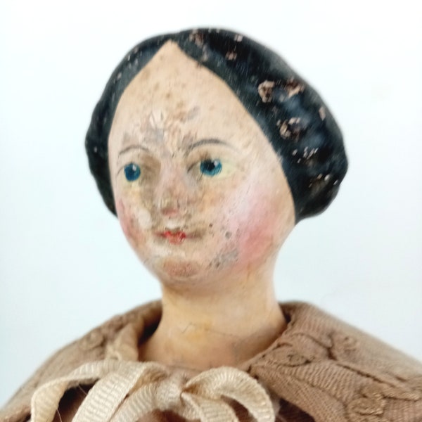 Victorian doll rare Milliners Model paper mache doll, Victorian papier mache doll , 14.9" / 38 cm , 1860s doll