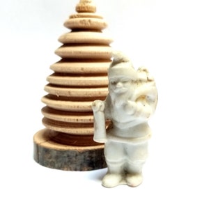 Santa Claus miniature, antique porcelain Christmas figure, German miniature, Xmas decoration, 1.77 &quot; - 45 mm, Father Christmas Porcelain