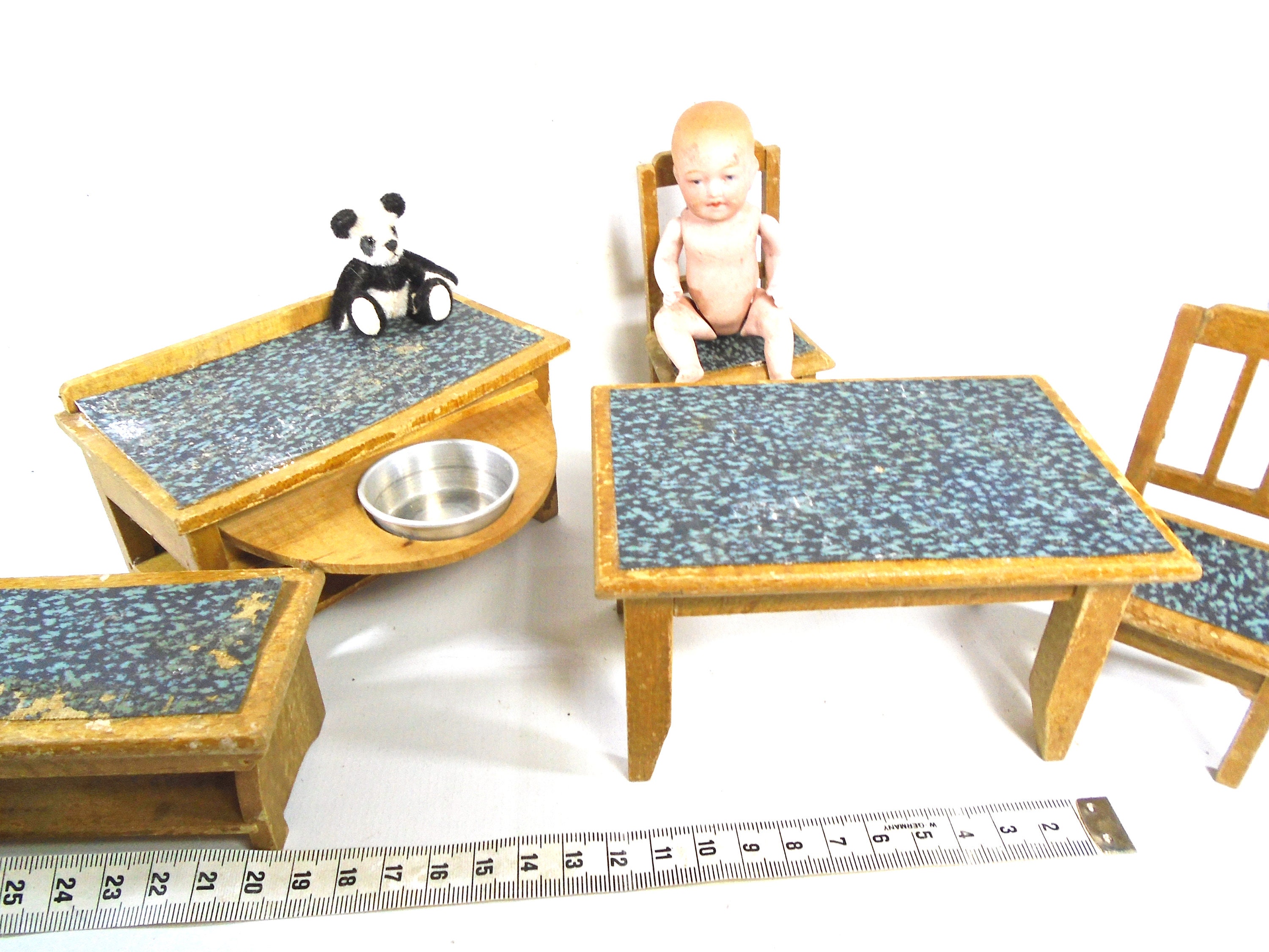 ヴィンテージドールハウス家具、ドイツ製ドールハウスキッチンセット