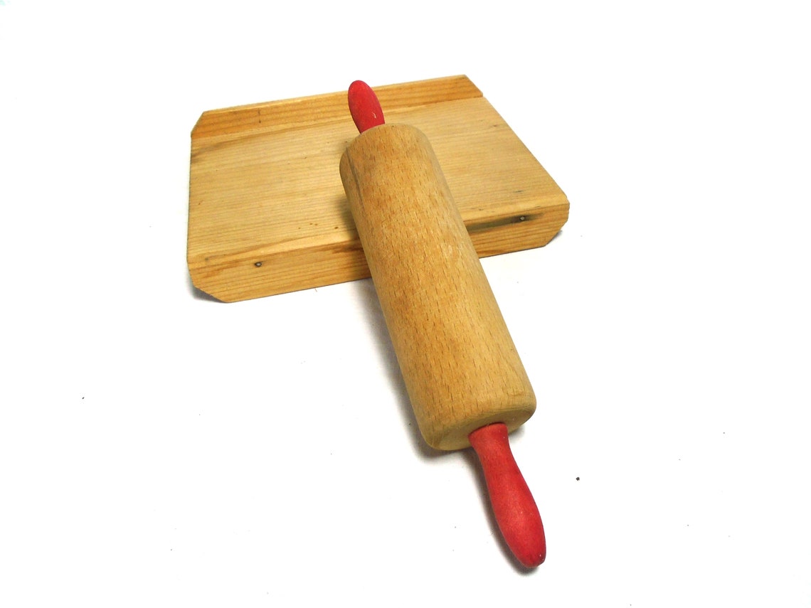 Vintage Children Rolling Pin and Board Wooden Cooking and Etsy