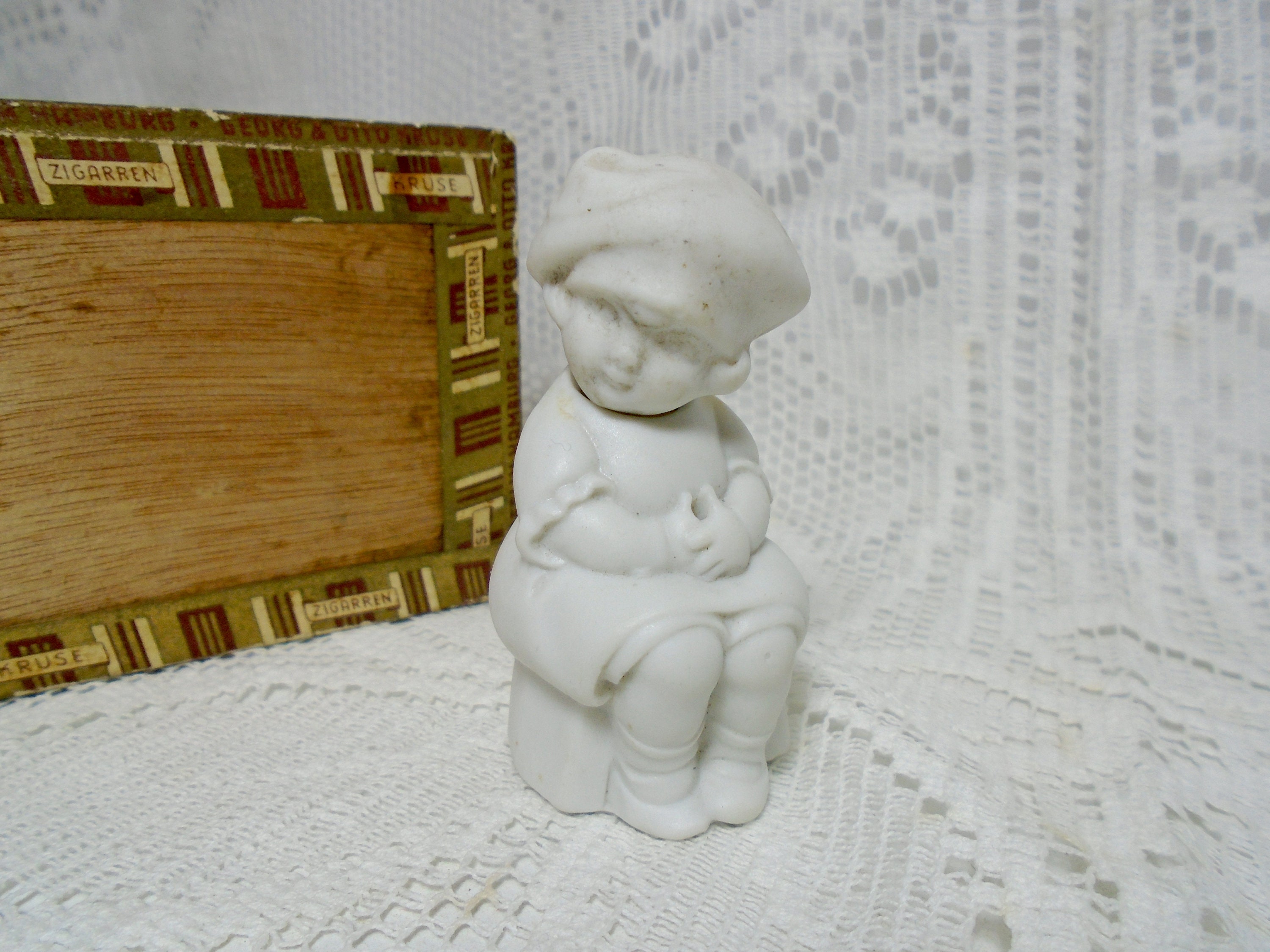 Antique German Nodder Doll Bobble Head Girl Sitting on a Etsy