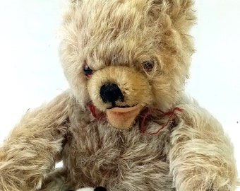 Vintage Hermann German Teddy,  Hermann Teddy Bear, Hermann Zotty,  cute small teddy , German teddy bear 1950s, 20cm /7.8" #24