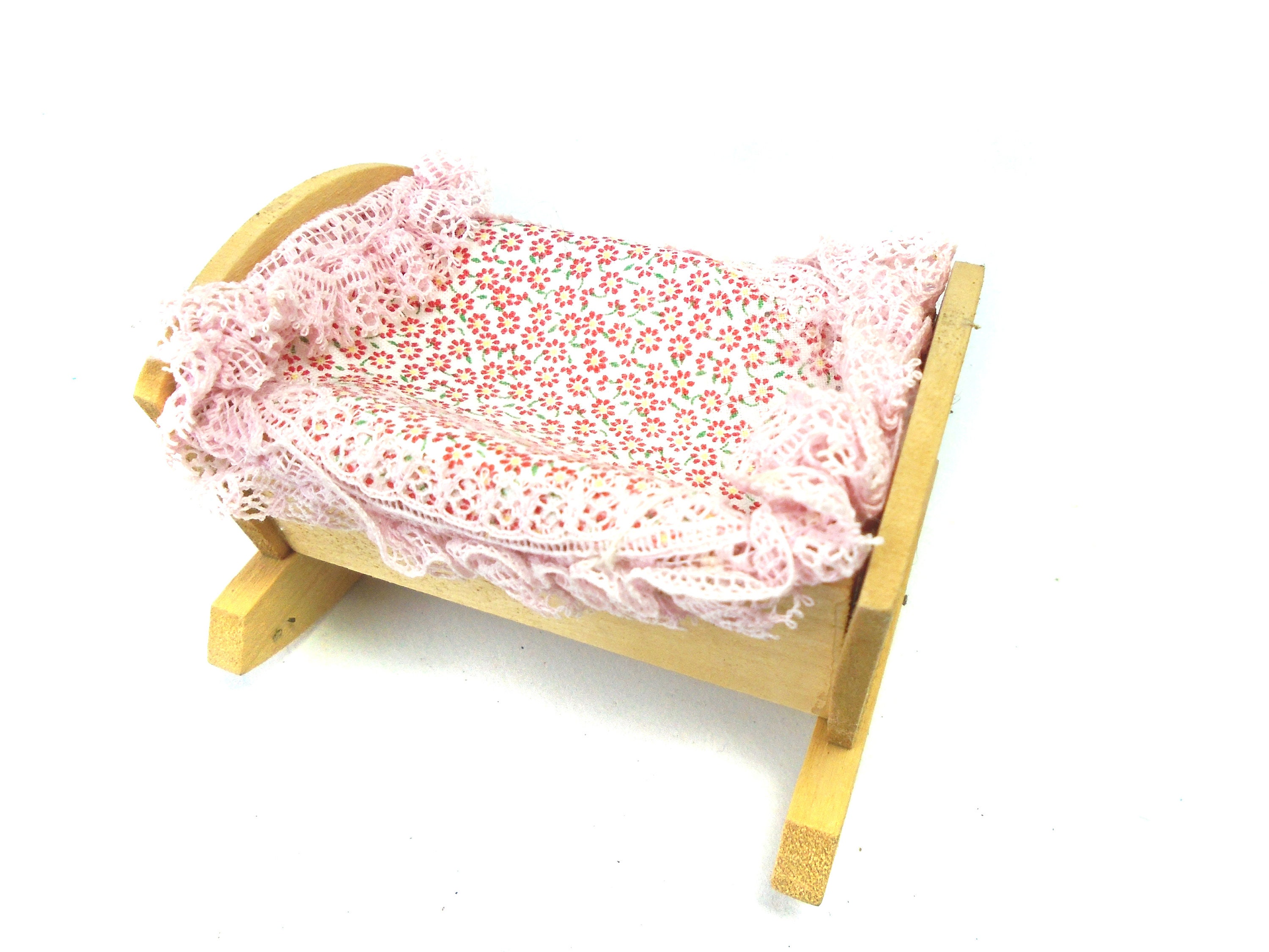 Vintage Baby Crib Handmade Wooden Baby Crib Rocker Dollhouse Etsy UK