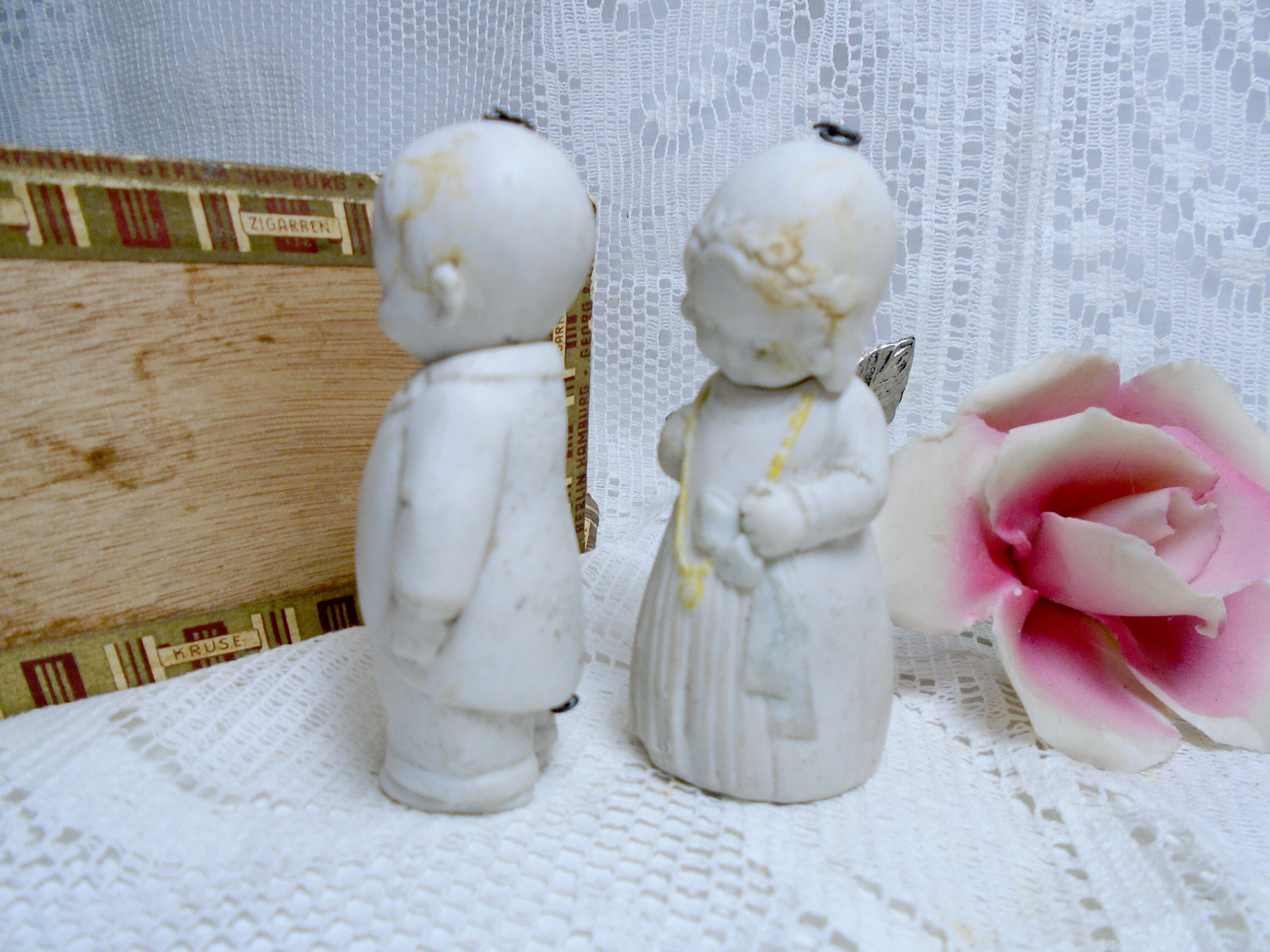 Antique German Nodder doll couple bobble head Wedding Couple Etsy
