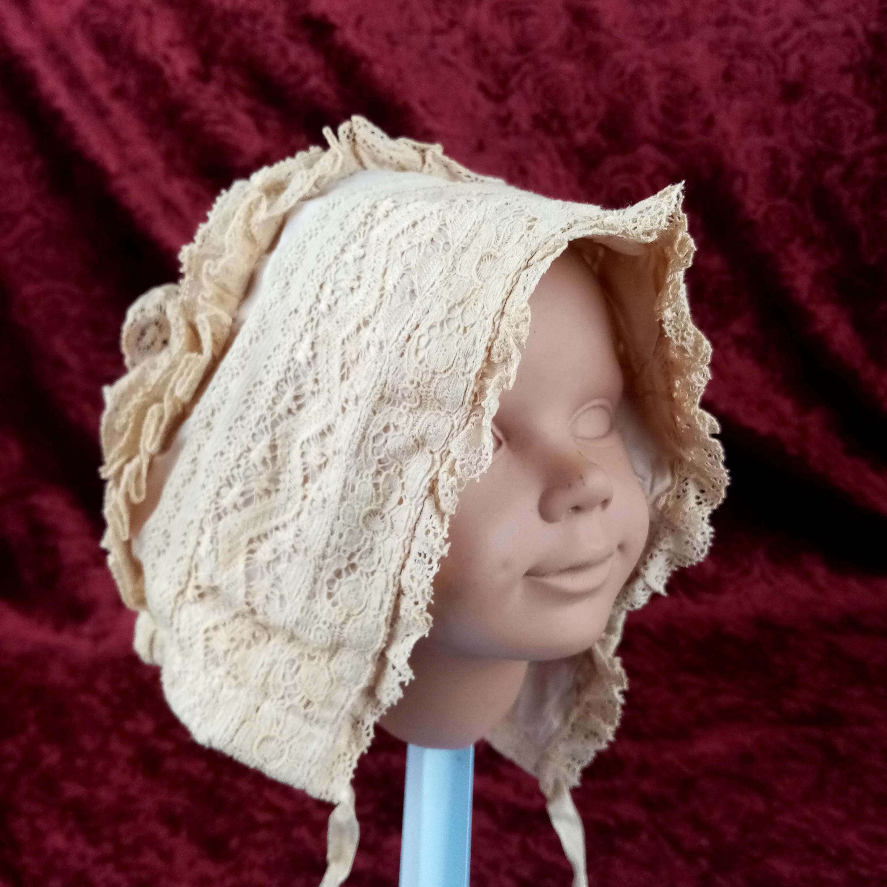 Chapeau Bonnet Ancien 1880 De Poupée Française Tête