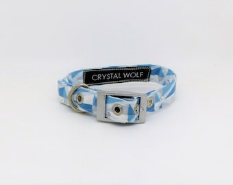 Pretty Dog Collar, Small Dog Collar, Geometric Collar, Swarovski Crystals, Fabric collar. Puppy Collar, House Collar