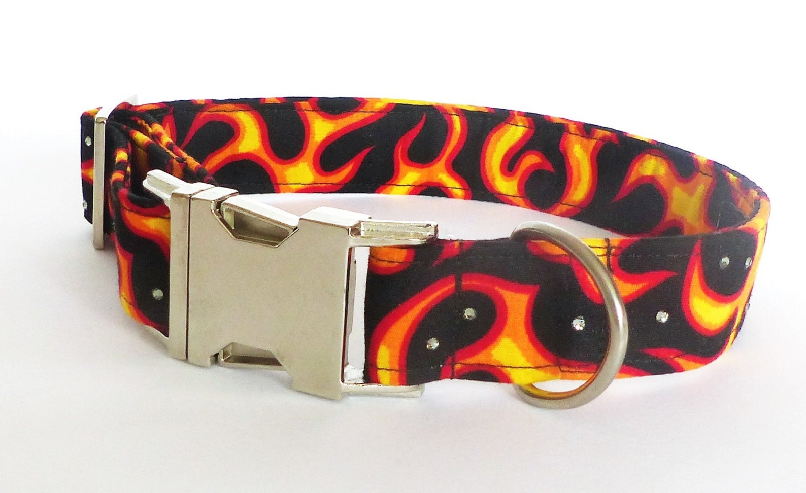 Flame Dog Collar Dog Collar 1 Inch Wide Made in Uk Etsy UK
