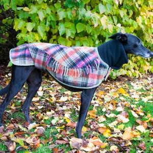 Greyhound Winter Coat, Dog Coat, Greyhound Coat,Wool Blanket Coat, Scottish Tartan, Custom Made, Polar Fleece Lined, Large Lurcher/Greyhound image 3